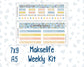 Kit 0265 - 7x9 | A5 MakseLife - Weekly Actions & Reflections - May - Honeybee Sky