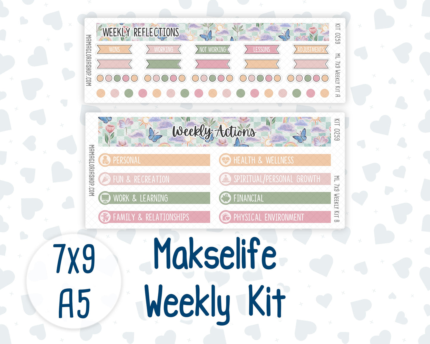 Kit 0259 - 7x9 | A5 MakseLife - Weekly Actions & Reflections - March - Spring Garden Chores