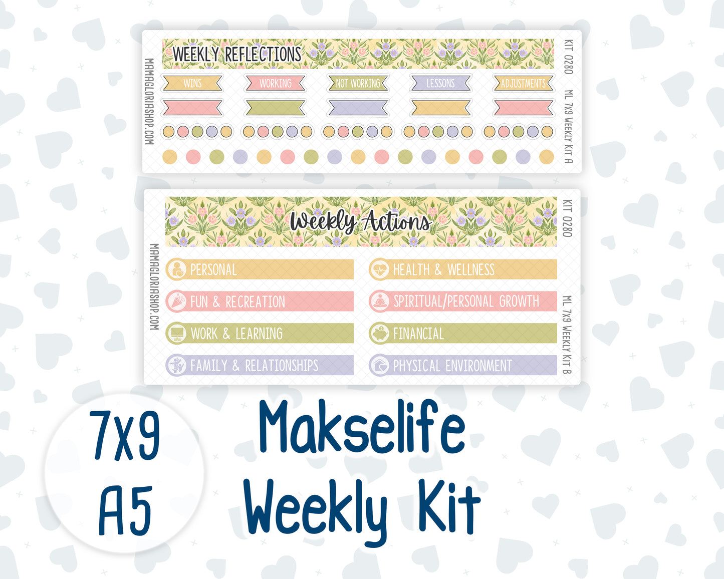 Kit 0280 - 7x9 | A5 MakseLife - Weekly Actions & Reflections - Half Past Six In August