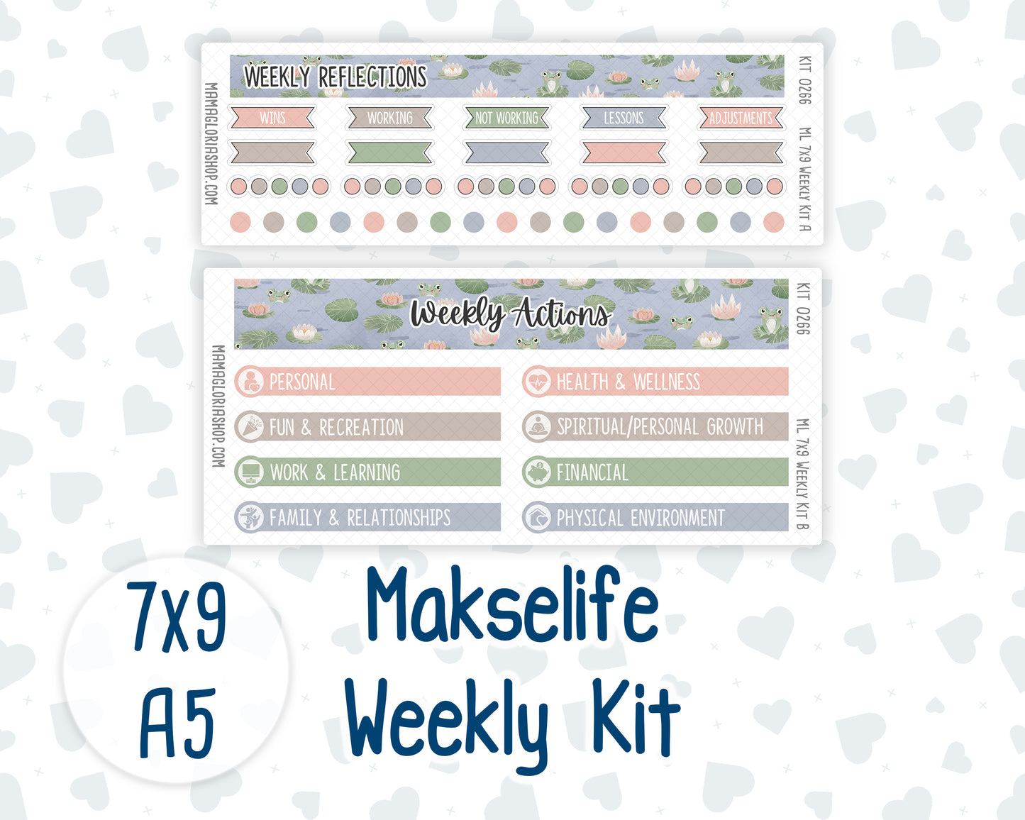 Kit 0266 - 7x9 | A5 MakseLife - Weekly Actions & Reflections - May - Froggy Lake Picnic