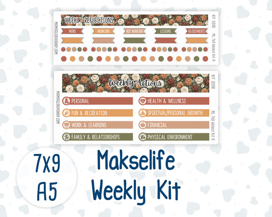 Kit 0298 - 7x9 | A5 MakseLife - Weekly Actions & Reflections - October - Velvet Bloom