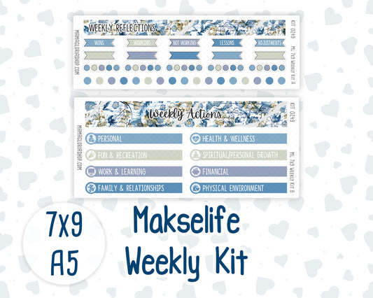 Kit 0249 - 7x9 | A5 MakseLife - Weekly Actions & Reflections - January - Icy Lace