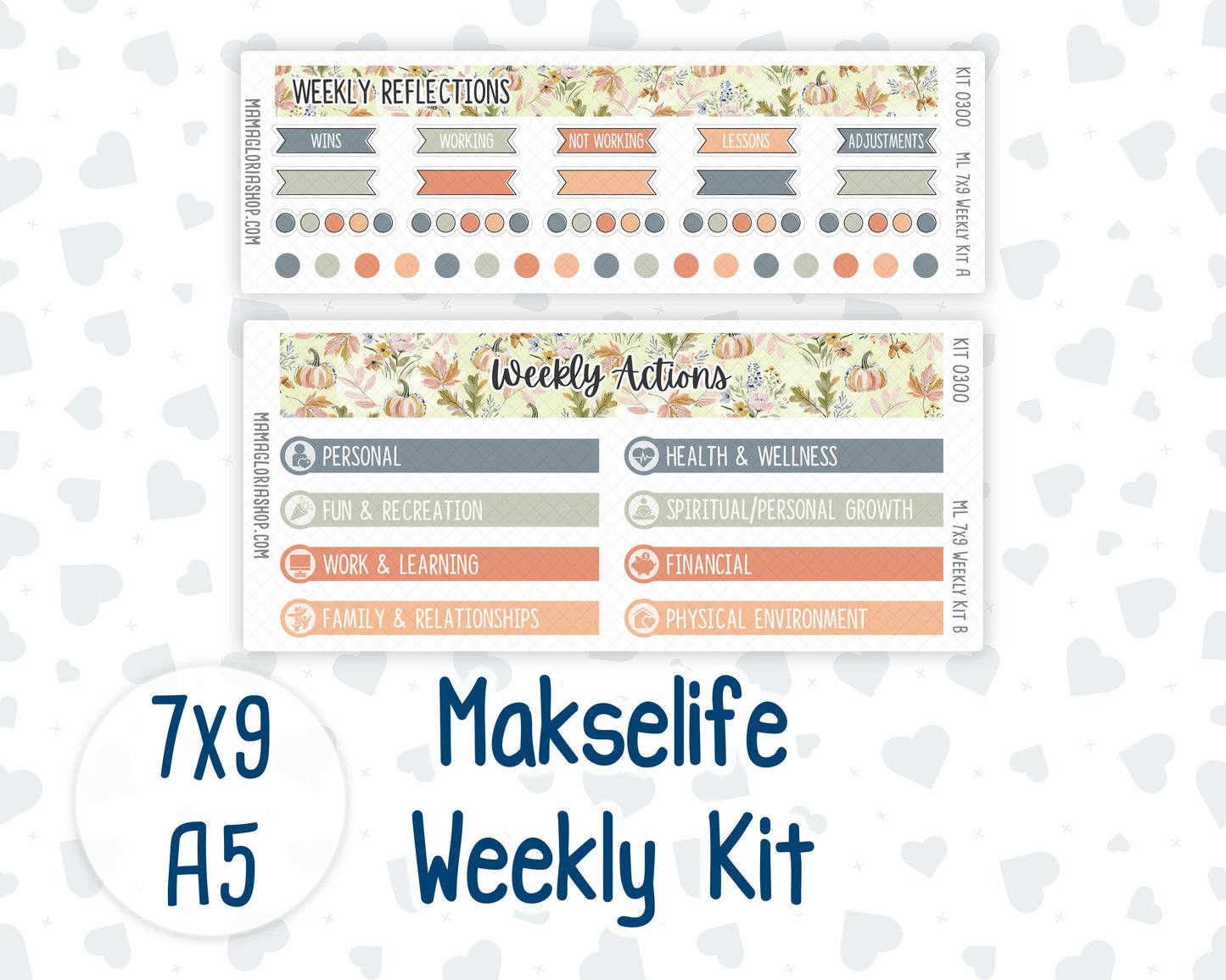 Kit 0300 - 7x9 | A5 MakseLife - Weekly Actions & Reflections - October - Autumn Stroll