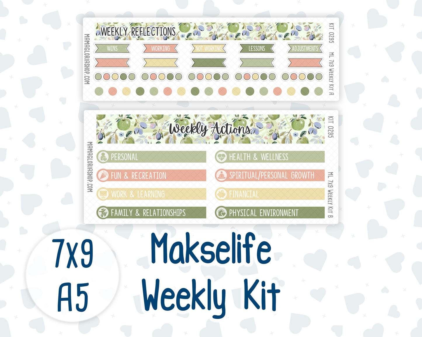 Kit 0295 - 7x9 | A5 MakseLife - Weekly Actions & Reflections - September - Apple Harvest