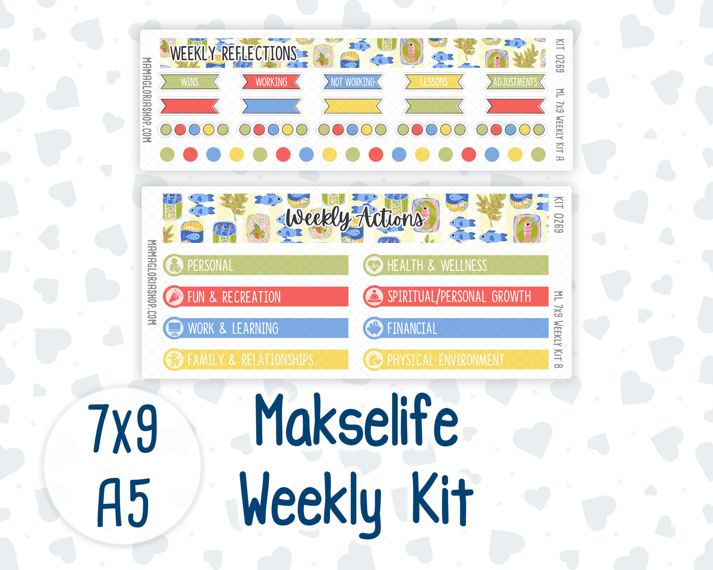 Kit 0269 - 7x9 | A5 MakseLife - Weekly Actions & Reflections - June - Dolce Mare