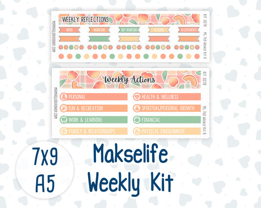 Kit 0278 - 7x9 | A5 MakseLife - Weekly Actions & Reflections - August - Oops, All Peaches