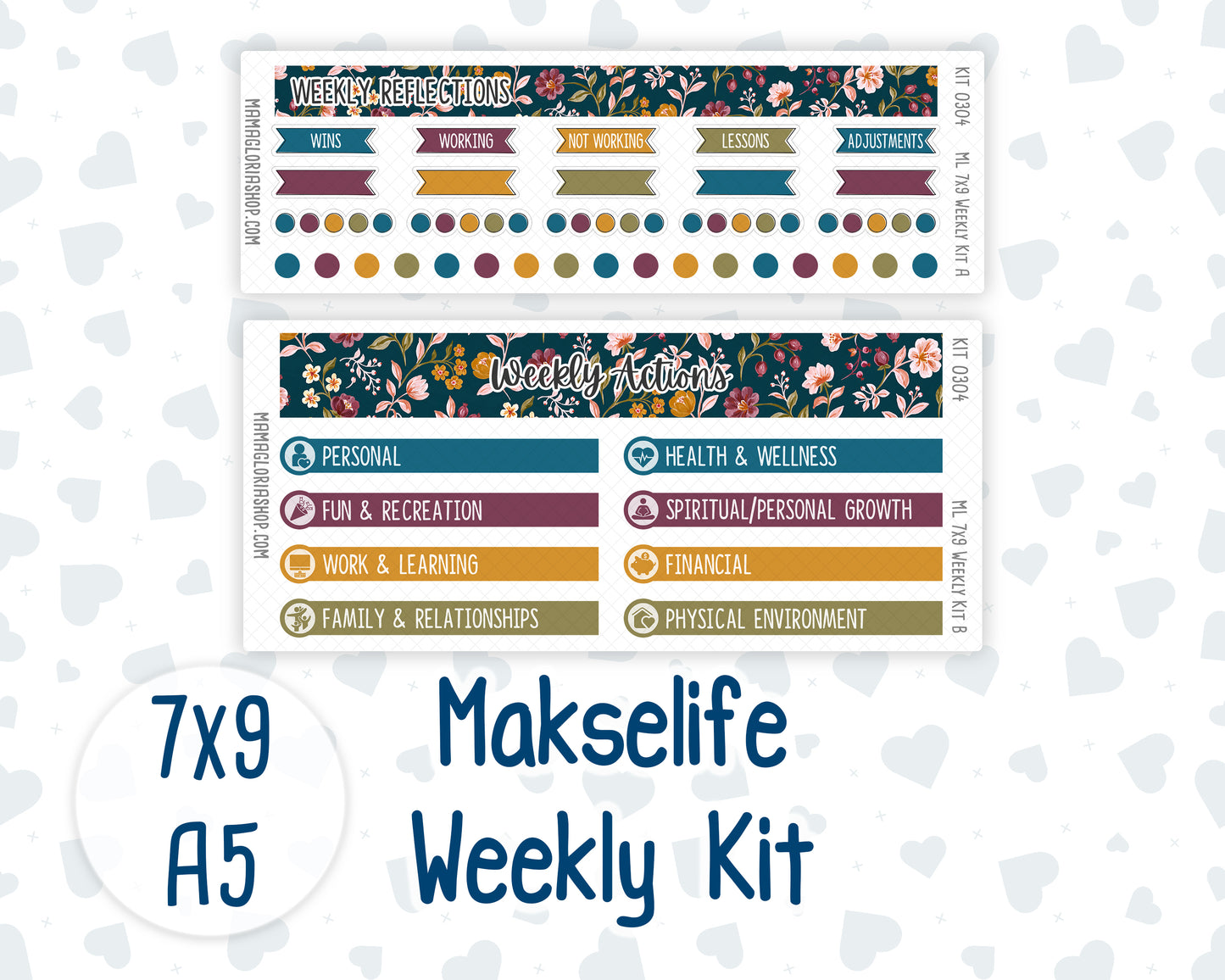 Kit 0304 - 7x9 | A5 MakseLife - Weekly Actions & Reflections - November - Autumn In Bloom
