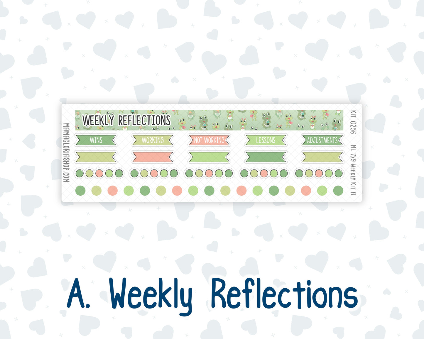 Kit 0256 - 7x9 | A5 MakseLife - Weekly Actions & Reflections - March - Froggy Luck
