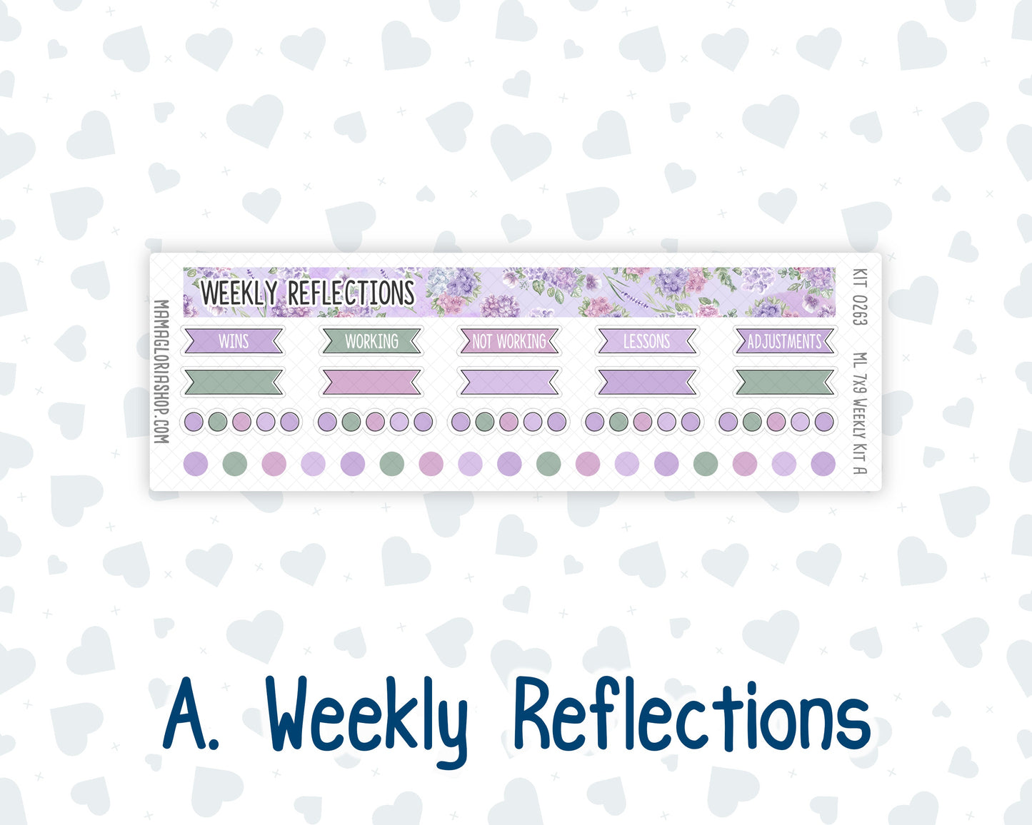 Kit 0263 - 7x9 | A5 MakseLife - Weekly Actions & Reflections - April - Lavender Drift