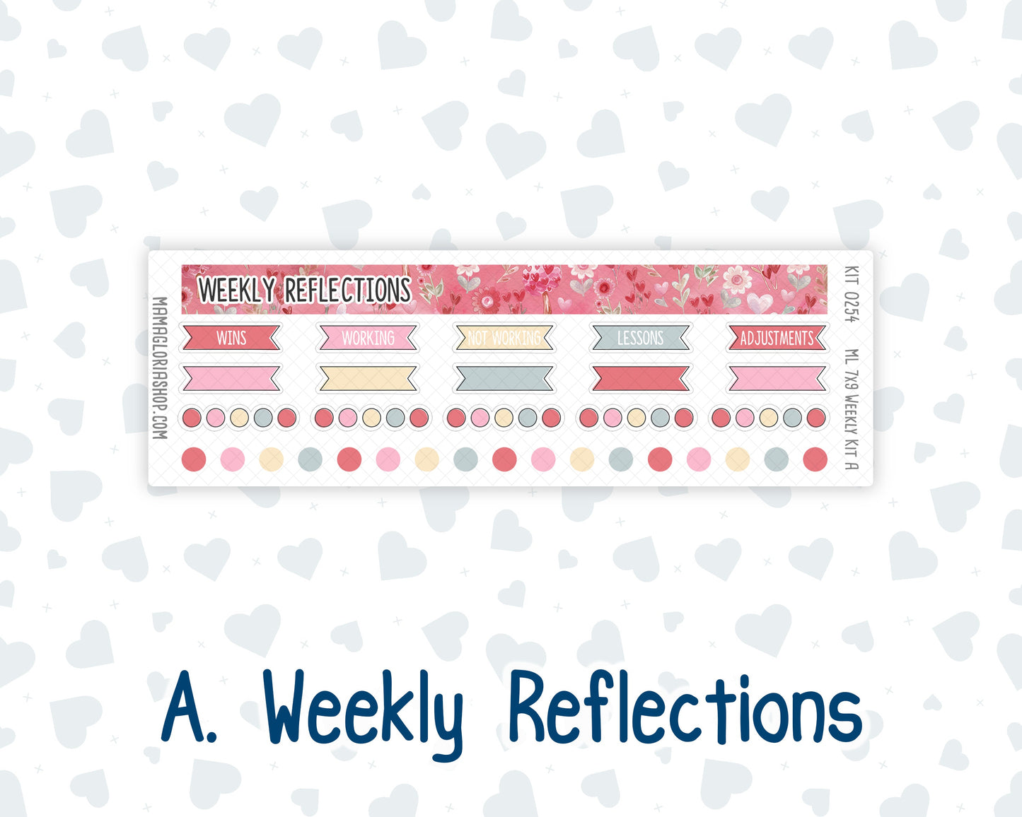 Kit 0254 - 7x9 | A5 MakseLife - Weekly Actions & Reflections - February - Valentine Village