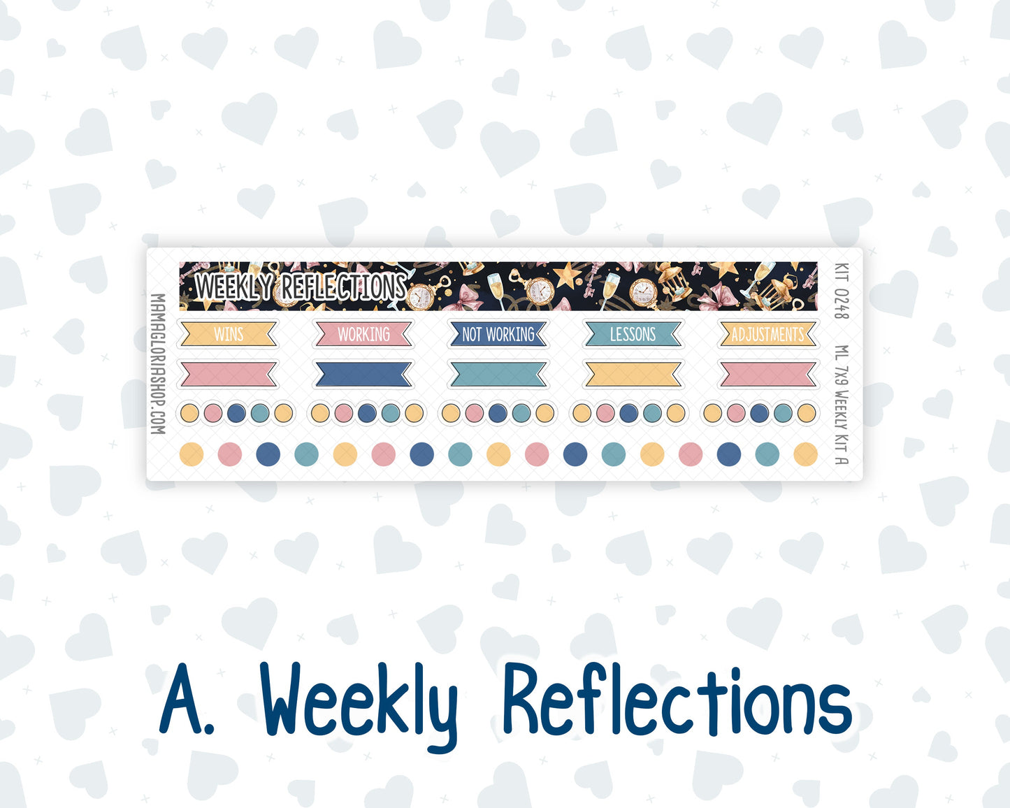 Kit 0248 - 7x9 | A5 MakseLife - Weekly Actions & Reflections - January - Midnight Countdown