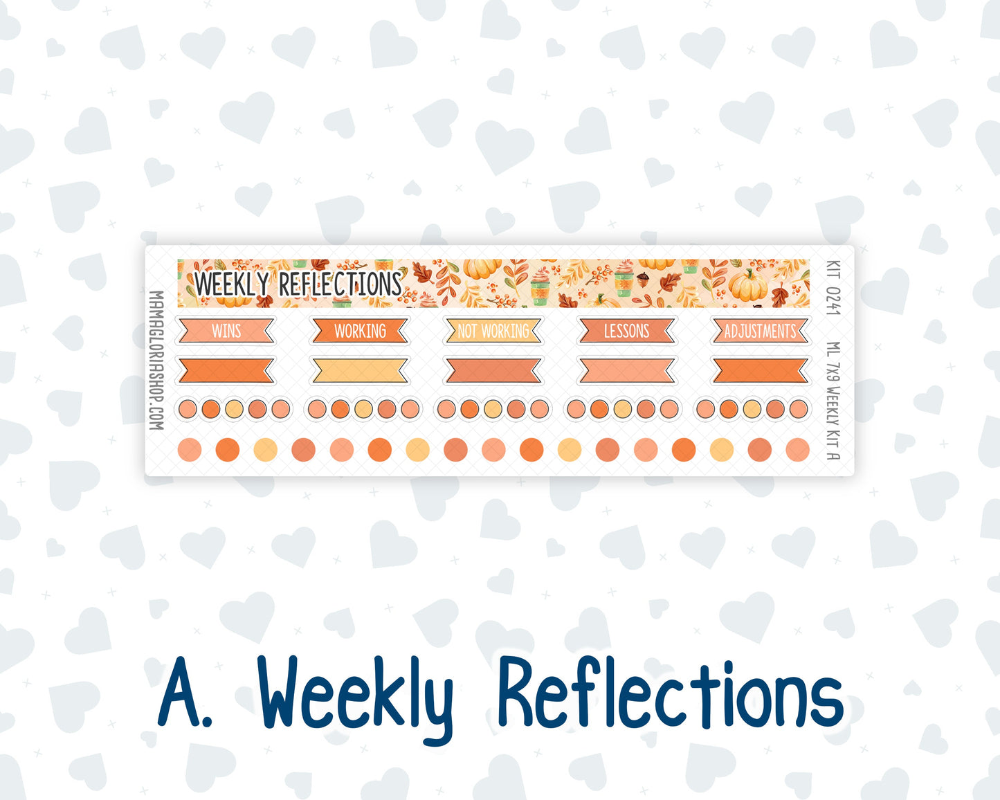 Kit 0241 - 7x9 | A5 MakseLife - Weekly Actions & Reflections - November - Pumpkin Latte