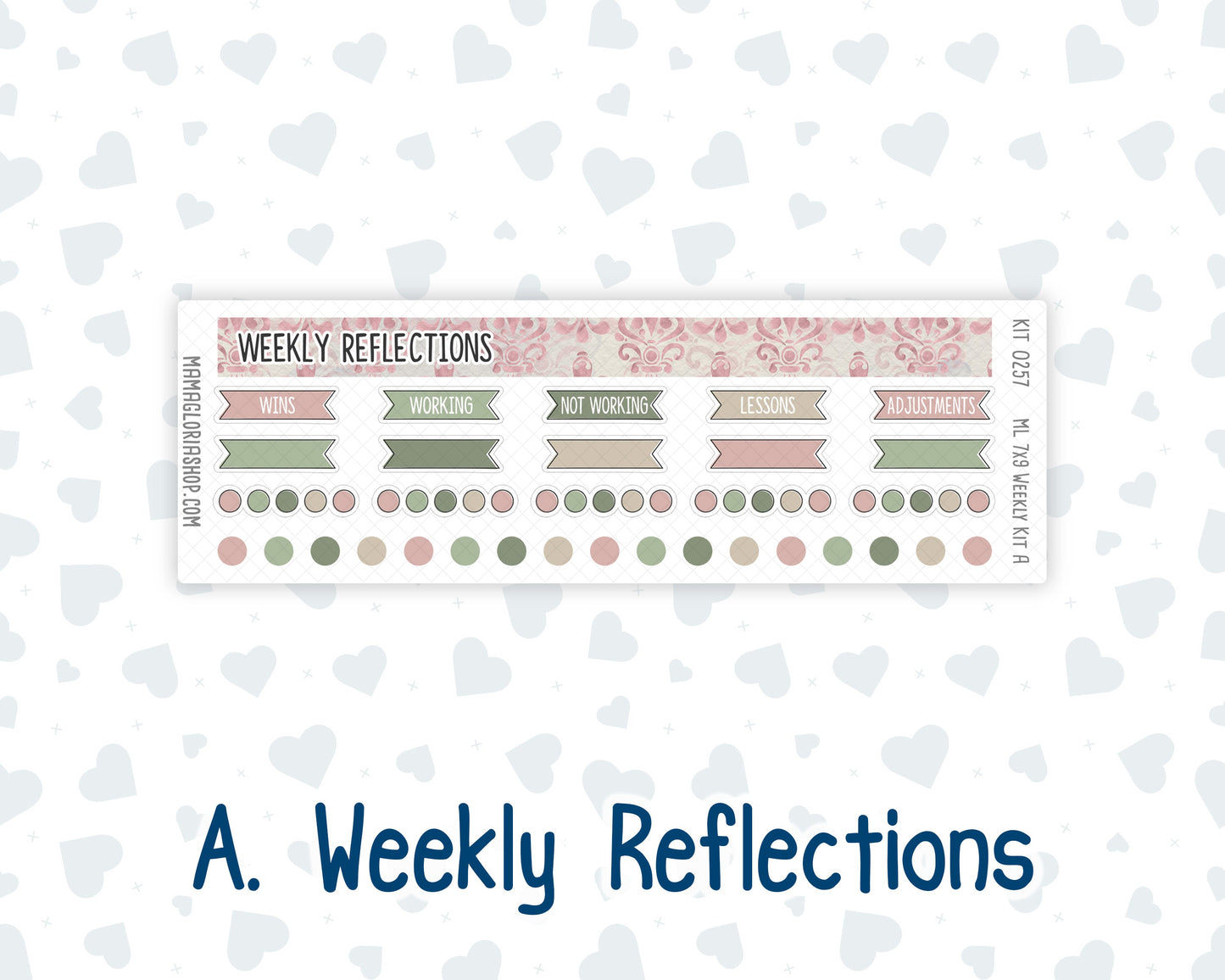 Kit 0257 - 7x9 | A5 MakseLife - Weekly Actions & Reflections - March - Blush Garden