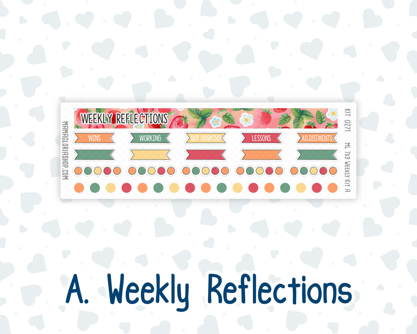 Kit 0271 - 7x9 | A5 MakseLife - Weekly Actions & Reflections - June - Strawberry Shore