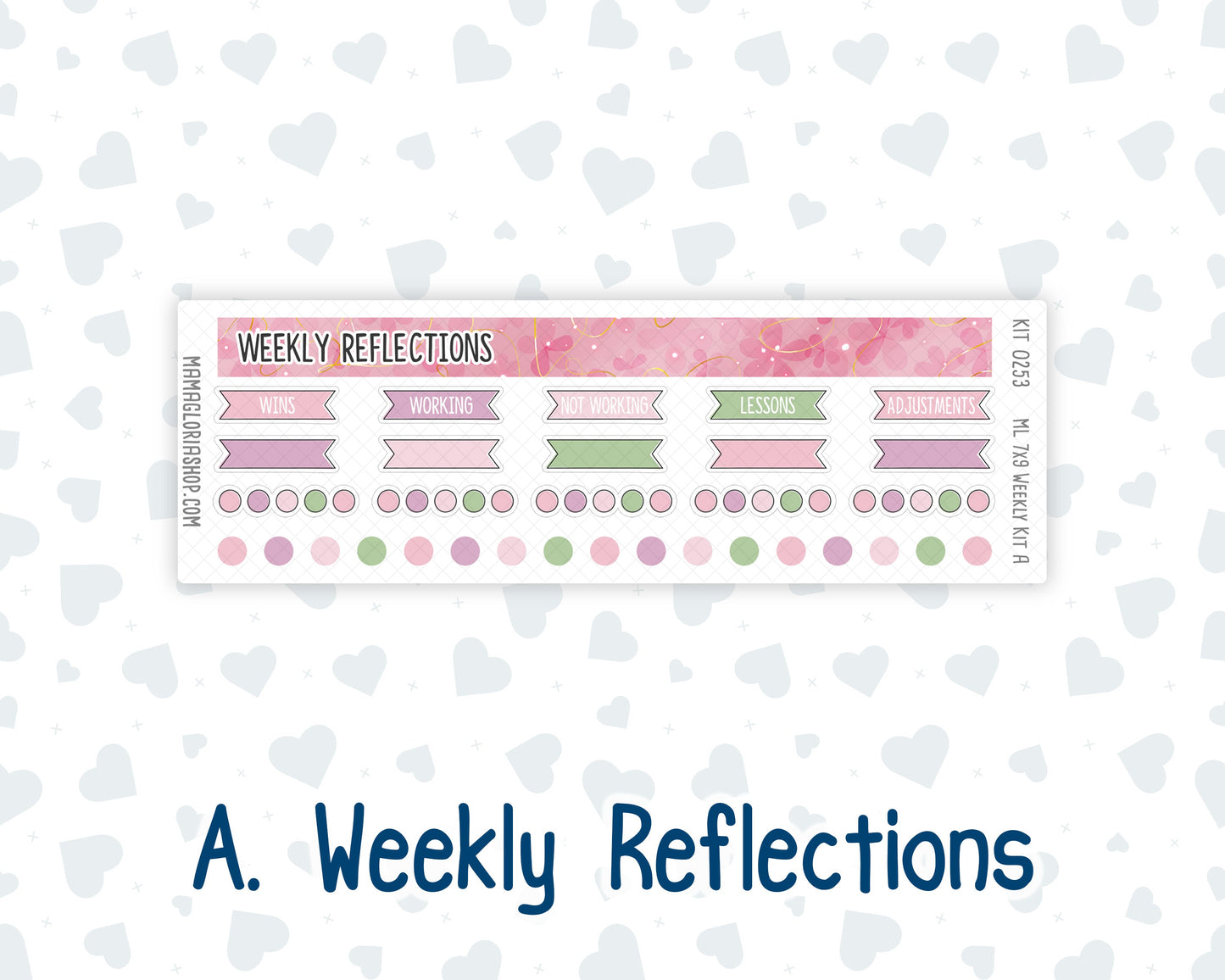 Kit 0253 - 7x9 | A5 MakseLife - Weekly Actions & Reflections - February - Rosy Daydreams