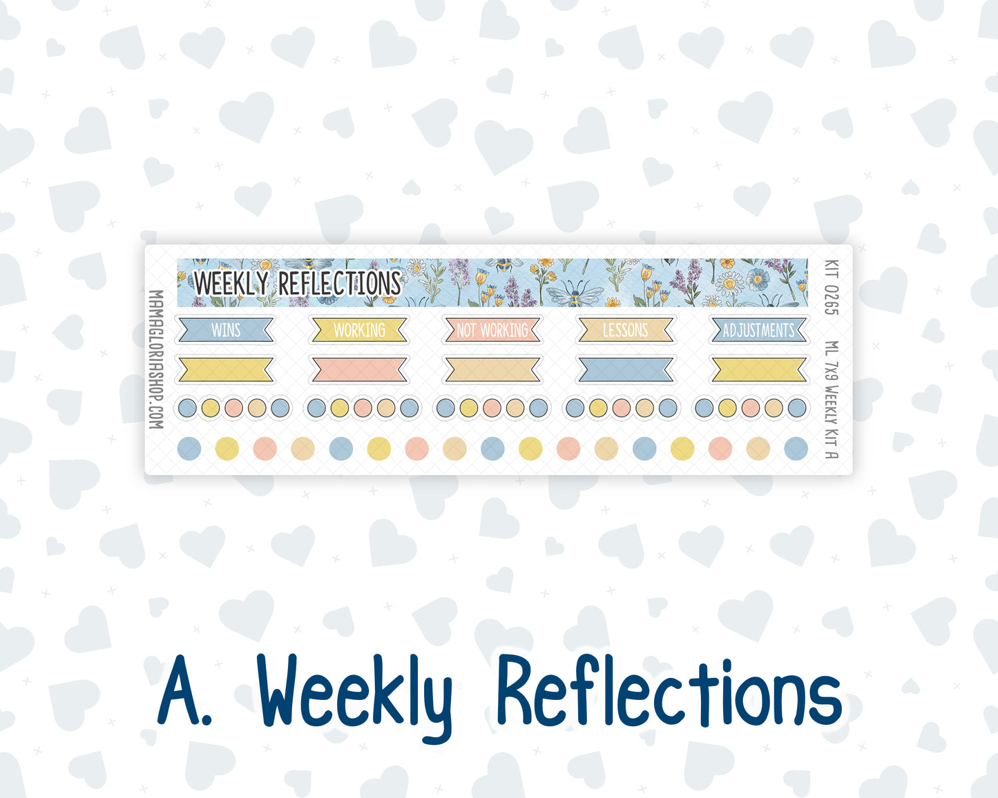 Kit 0265 - 7x9 | A5 MakseLife - Weekly Actions & Reflections - May - Honeybee Sky