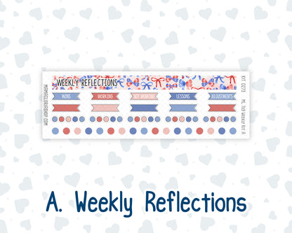 Kit 0273 - 7x9 | A5 MakseLife - Weekly Actions & Reflections - July - Americana In Bloom
