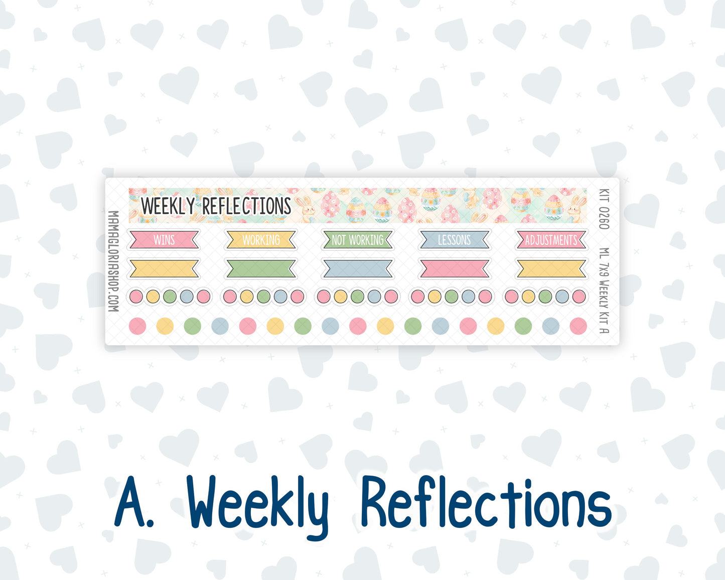 Kit 0260 - 7x9 | A5 MakseLife - Weekly Actions & Reflections - April - Pastel Egg Hunt