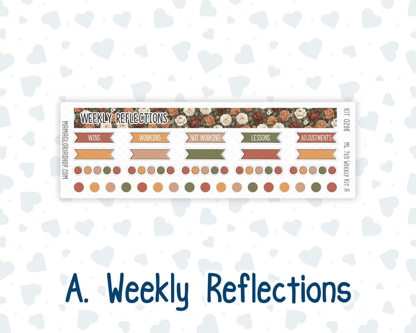 Kit 0298 - 7x9 | A5 MakseLife - Weekly Actions & Reflections - October - Velvet Bloom