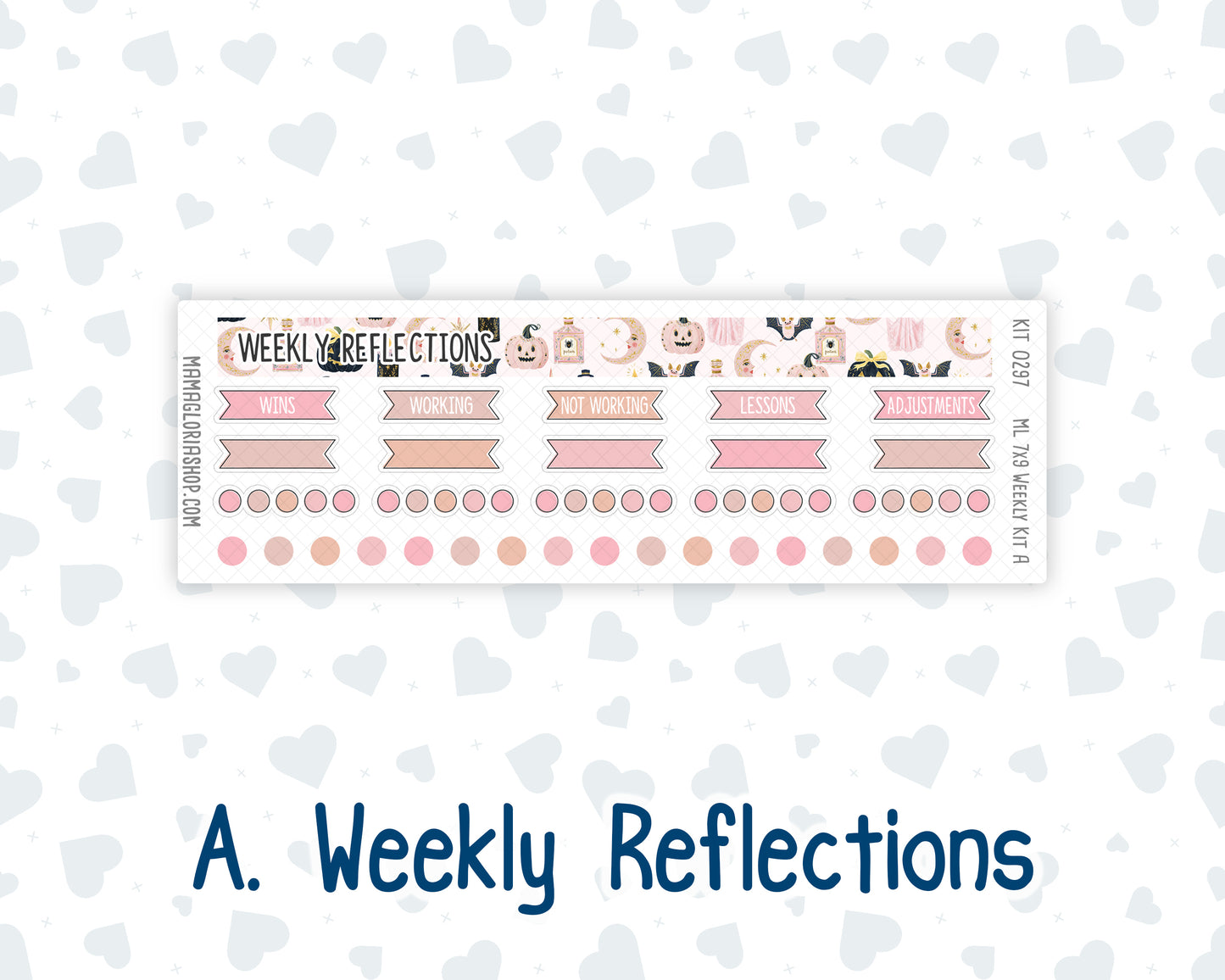 Kit 0297 - 7x9 | A5 MakseLife - Weekly Actions & Reflections - October - Pink Spell