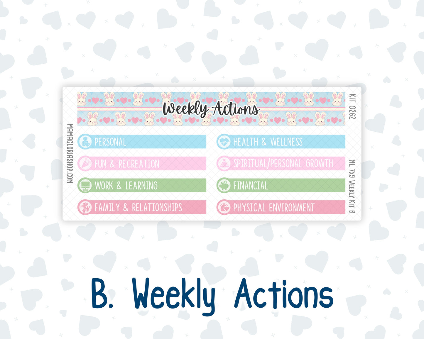 Kit 0262 - 7x9 | A5 MakseLife - Weekly Actions & Reflections - April - Spring Puffs