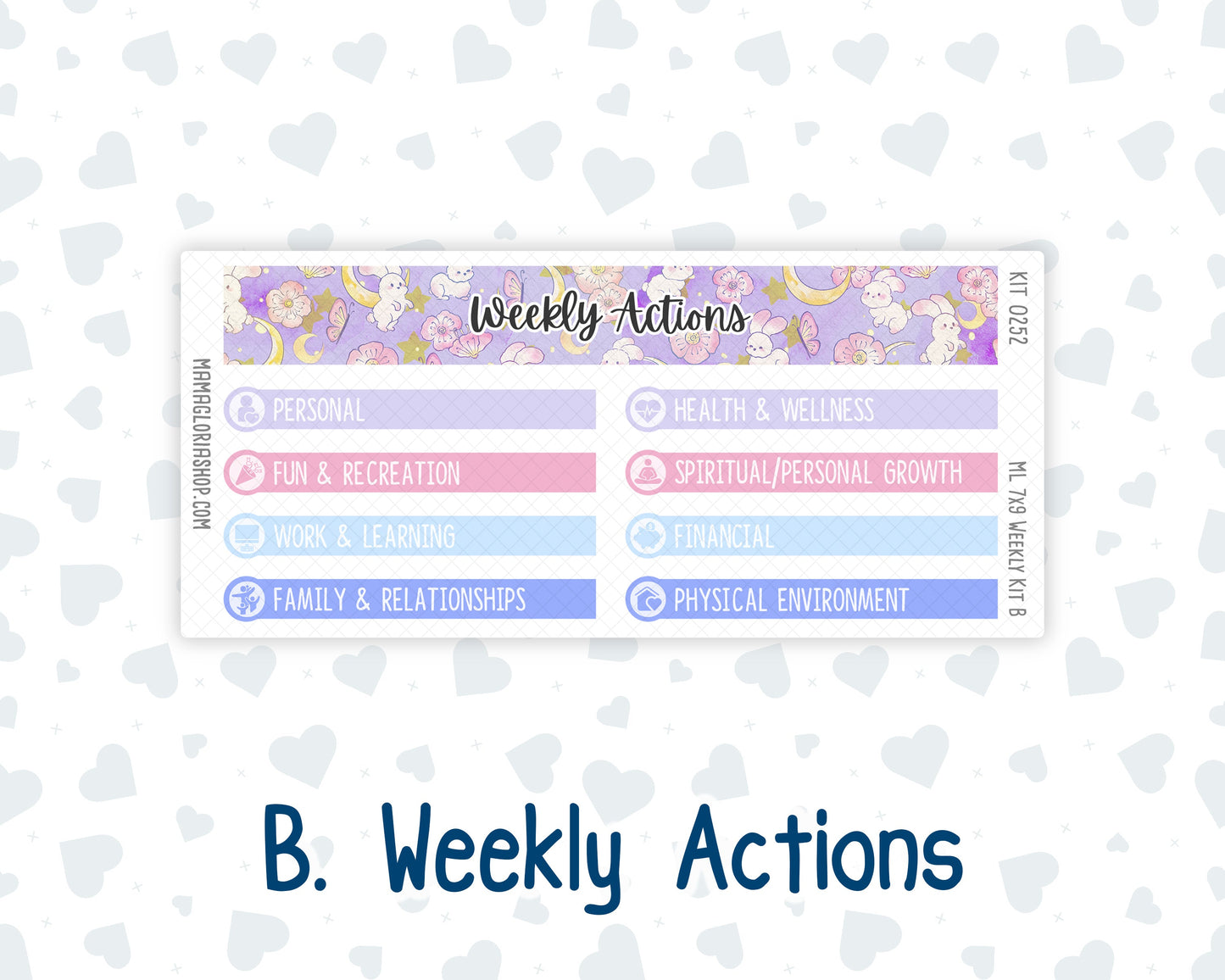 Kit 0252 - 7x9 | A5 MakseLife - Weekly Actions & Reflections - February - Tokyo Candy Cloud