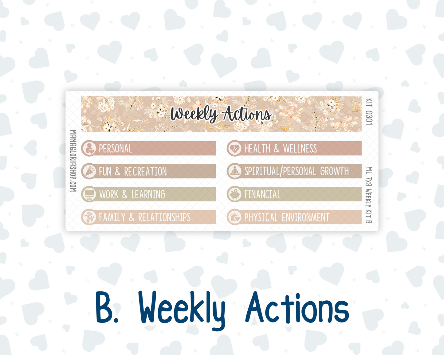 Kit 0301 - 7x9 | A5 MakseLife - Weekly Actions & Reflections - November - Sunday Comfort