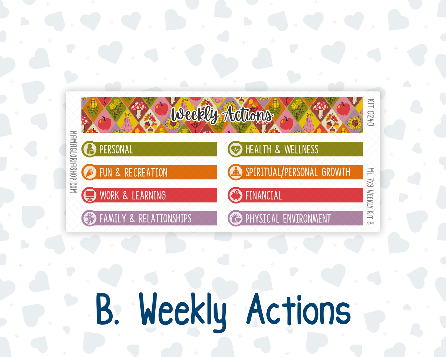Kit 0240 - 7x9 | A5 MakseLife - Weekly Actions & Reflections - November - Cozy Thanksgiving