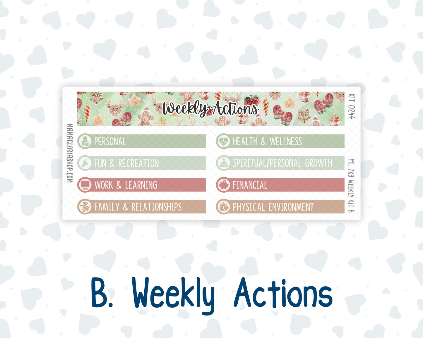 Kit 0244 - 7x9 | A5 MakseLife - Weekly Actions & Reflections - December - Santas Village