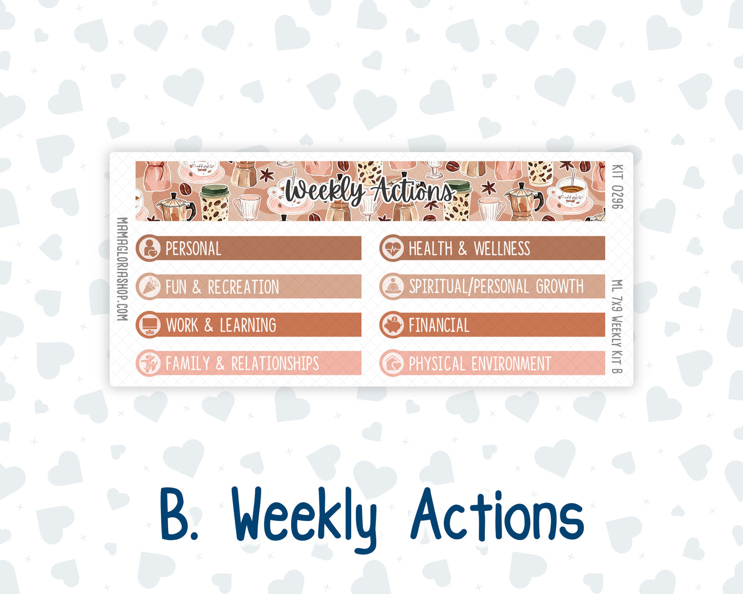Kit 0296 - 7x9 | A5 MakseLife - Weekly Actions & Reflections - September - Coffee Break