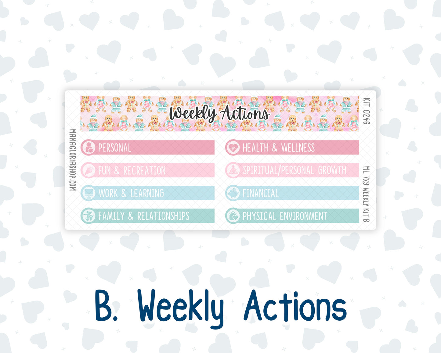 Kit 0246 - 7x9 | A5 MakseLife - Weekly Actions & Reflections - December - Gingerbread Sweets