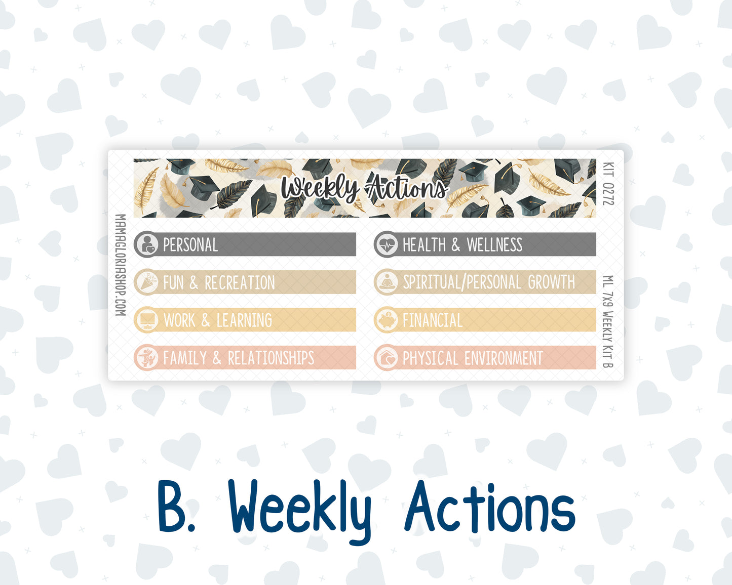 Kit 0272 - 7x9 | A5 MakseLife - Weekly Actions & Reflections - May - Graduation