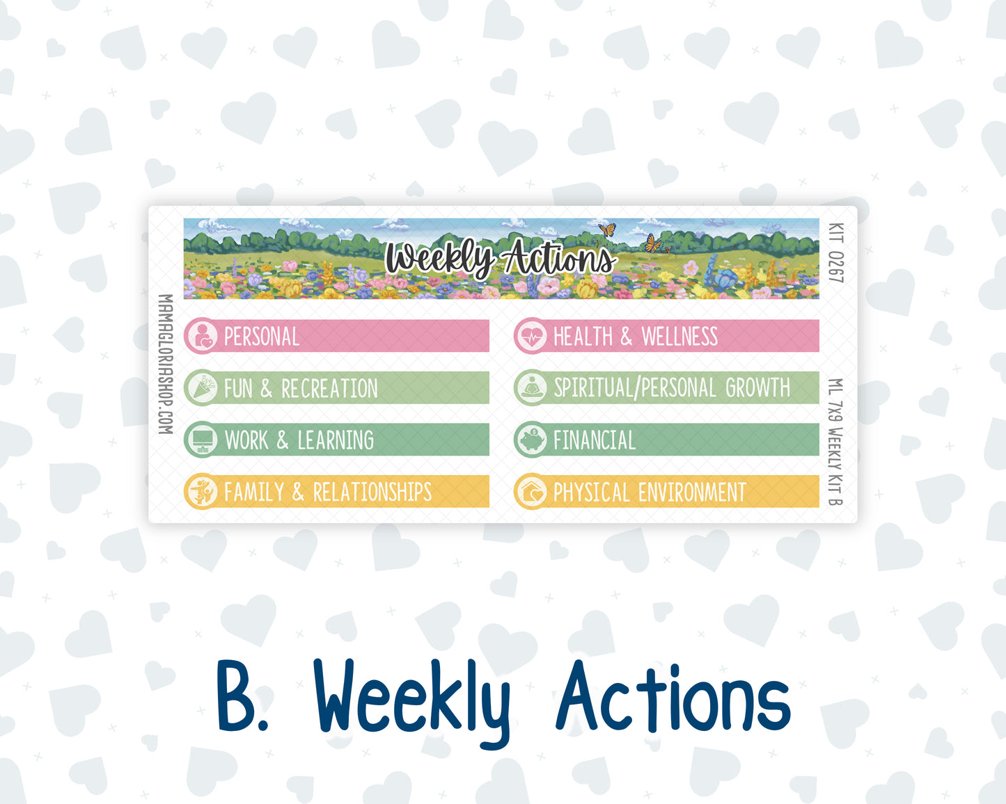 Kit 0267 - 7x9 | A5 MakseLife - Weekly Actions & Reflections - May - Flowers For Mama