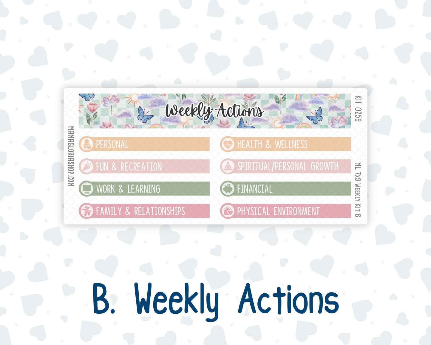 Kit 0259 - 7x9 | A5 MakseLife - Weekly Actions & Reflections - March - Spring Garden Chores