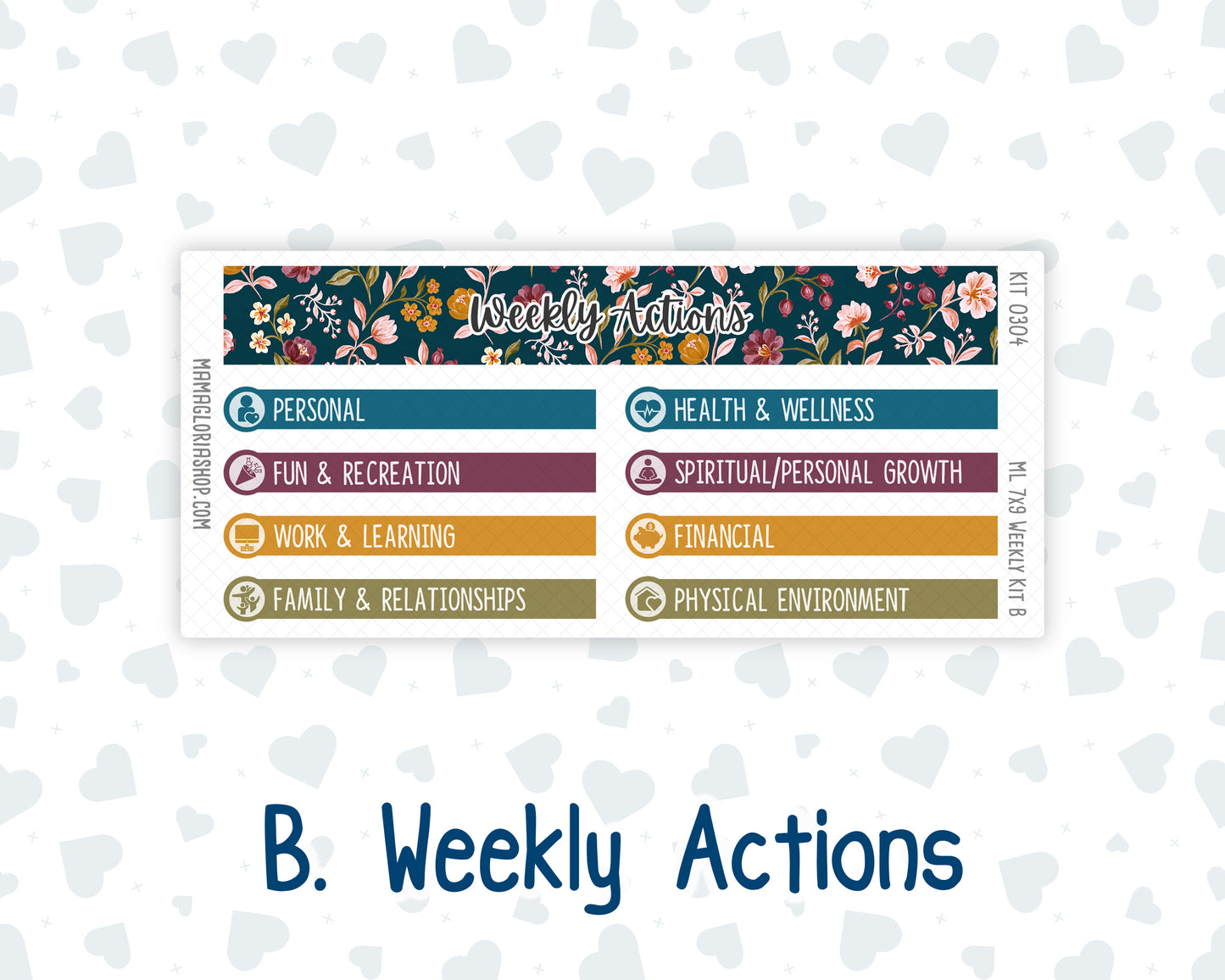 Kit 0304 - 7x9 | A5 MakseLife - Weekly Actions & Reflections - November - Autumn In Bloom