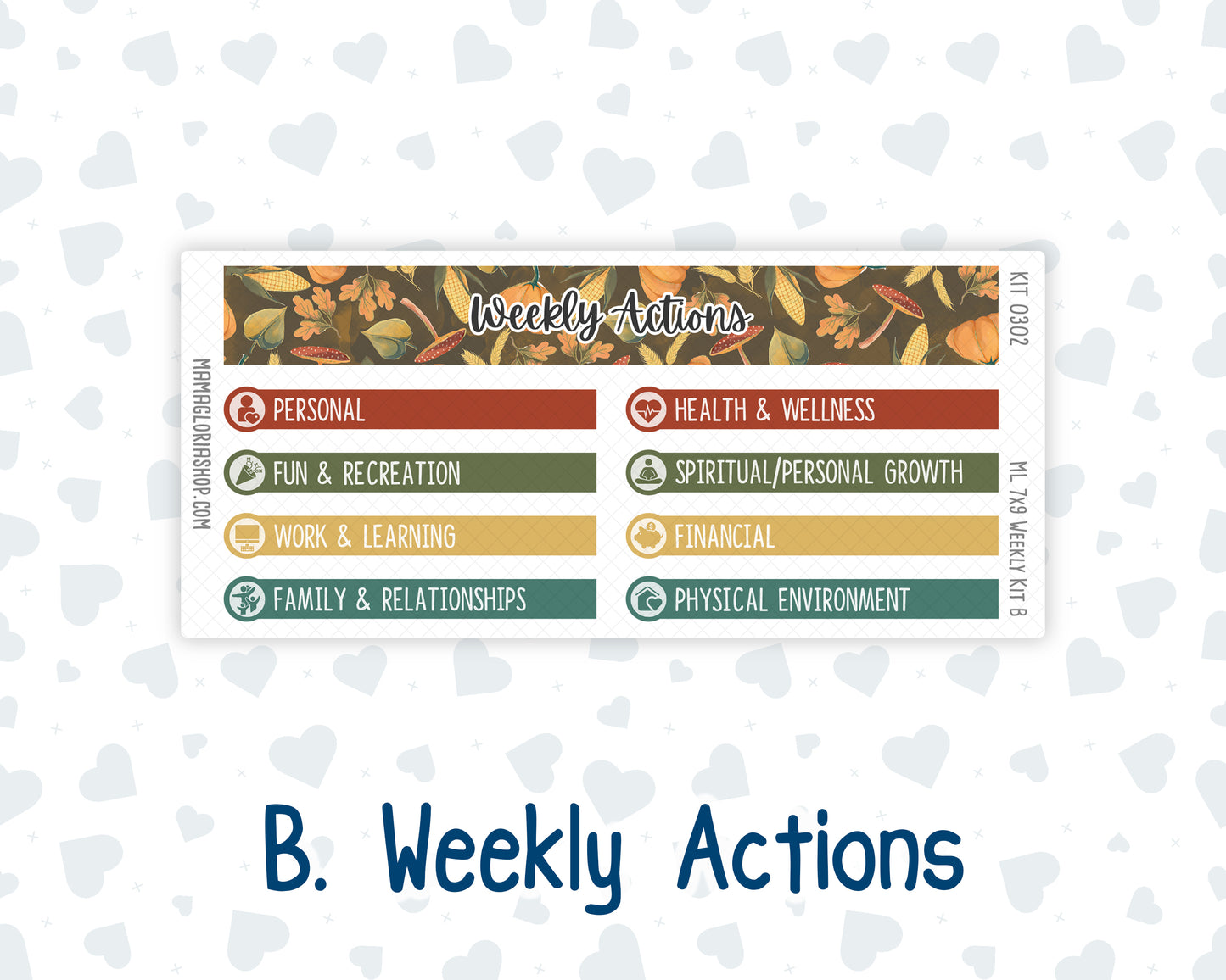 Kit 0302 - 7x9 | A5 MakseLife - Weekly Actions & Reflections - November - Thankful Season