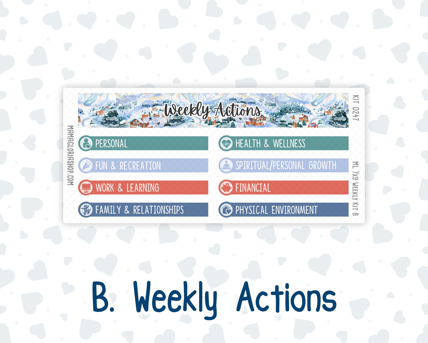 Kit 0247 - 7x9 | A5 MakseLife - Weekly Actions & Reflections - December - Snow Day Adventures