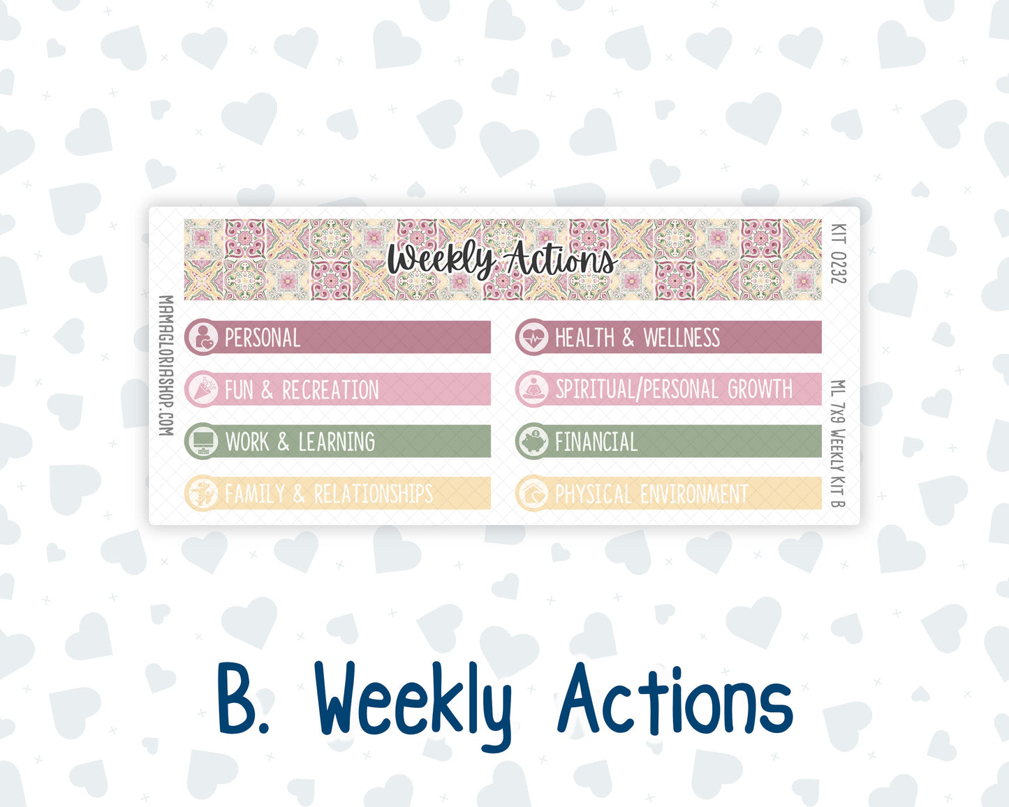 Kit 0232 - 7x9 | A5 MakseLife - Weekly Actions & Reflections - September - Heirloom Garden