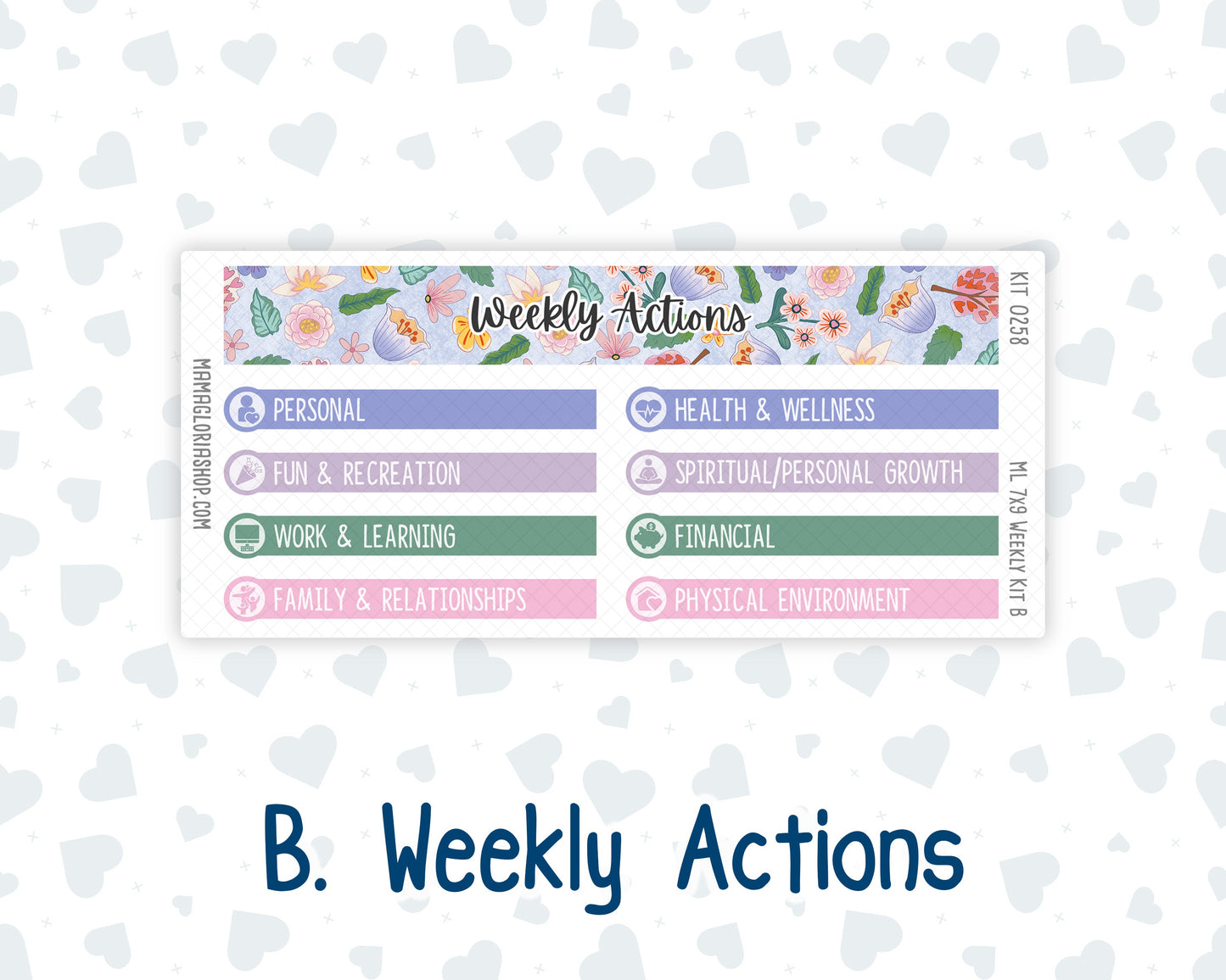 Kit 0258 - 7x9 | A5 MakseLife - Weekly Actions & Reflections - March - Plant Therapy