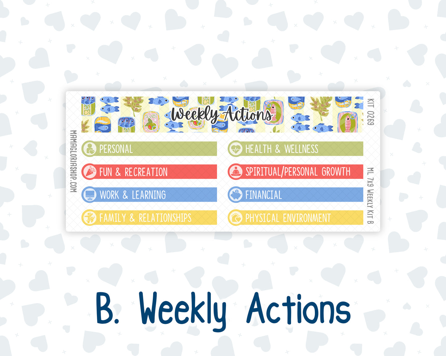 Kit 0269 - 7x9 | A5 MakseLife - Weekly Actions & Reflections - June - Dolce Mare