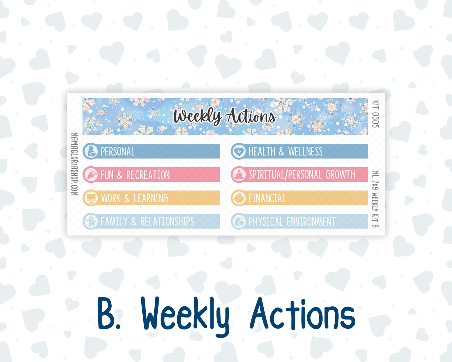 Kit 0305 - 7x9 | A5 MakseLife - Weekly Actions & Reflections - December - Sugarplum Parade