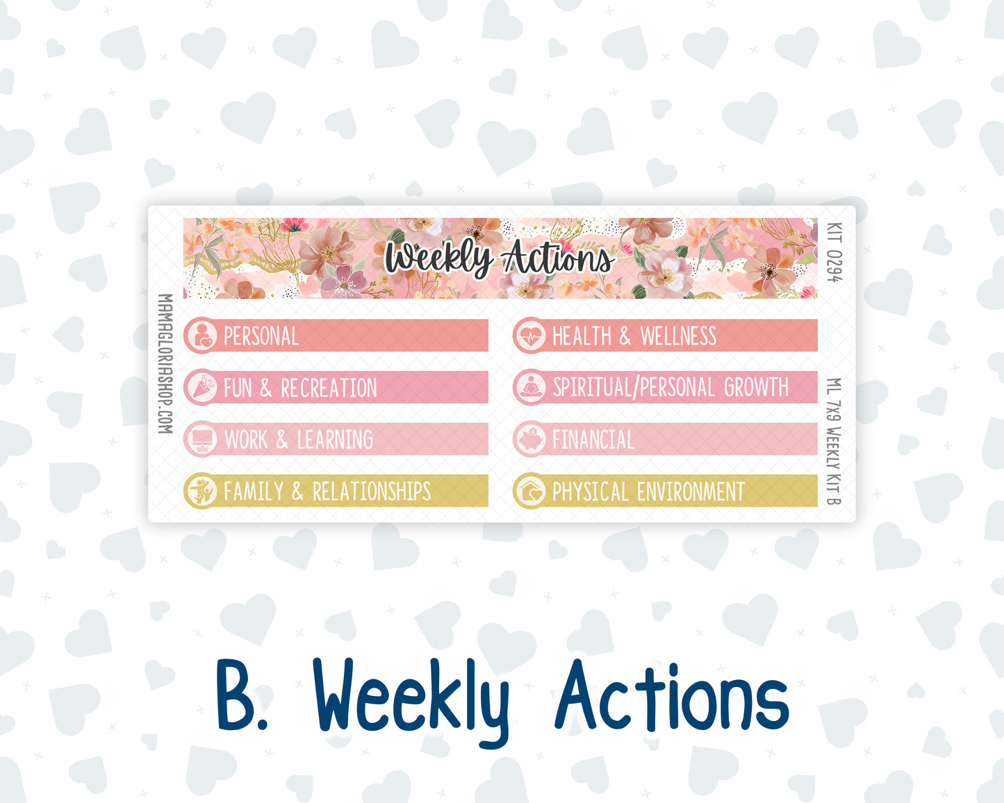 Kit 0294 - 7x9 | A5 MakseLife - Weekly Actions & Reflections - September - Rosy Reveria