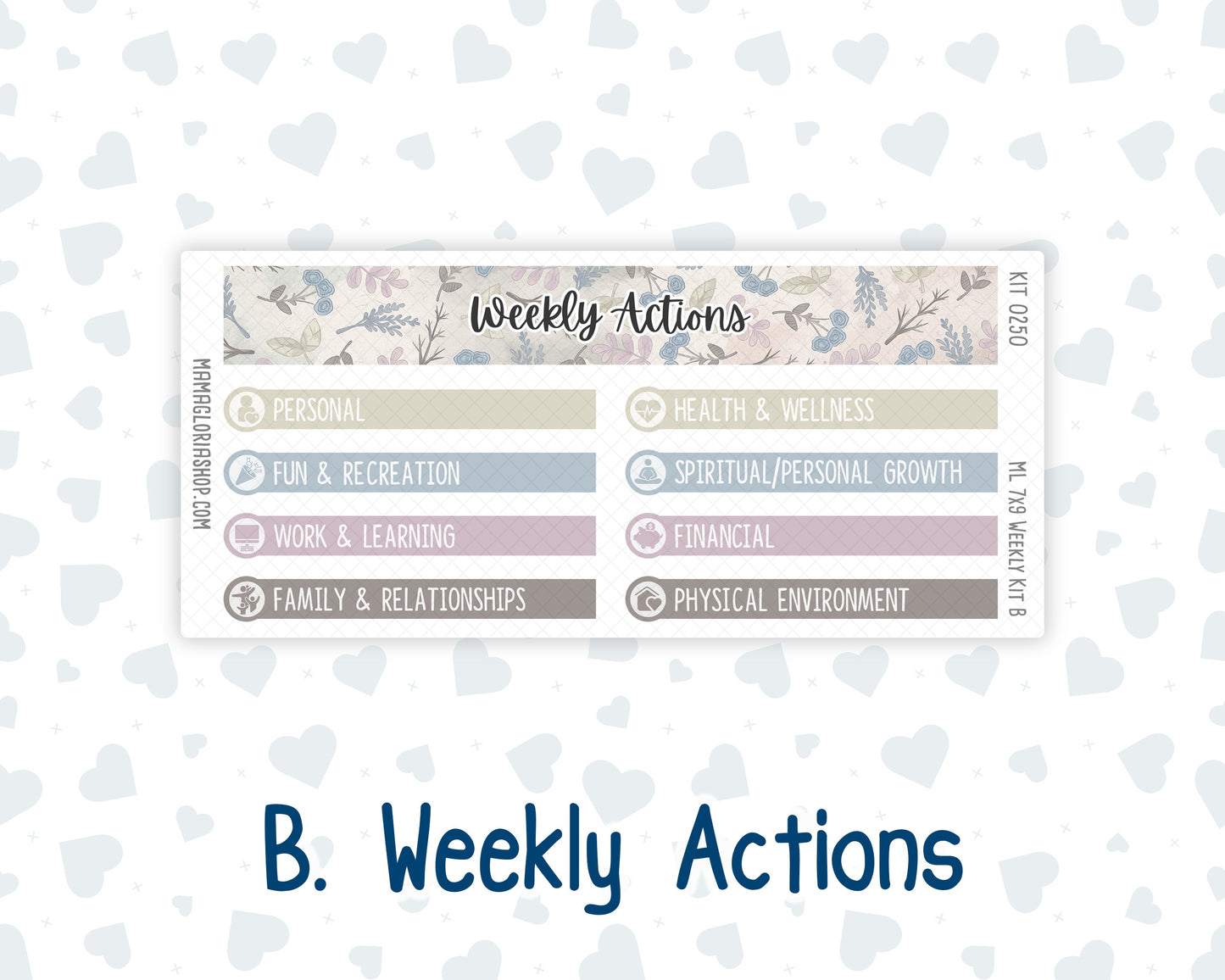 Kit 0250 - 7x9 | A5 MakseLife - Weekly Actions & Reflections - Quiet January