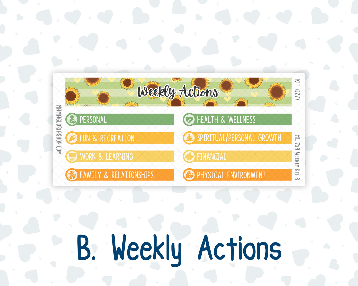 Kit 0277 - 7x9 | A5 MakseLife - Weekly Actions & Reflections - August - Sunflower Drama Club