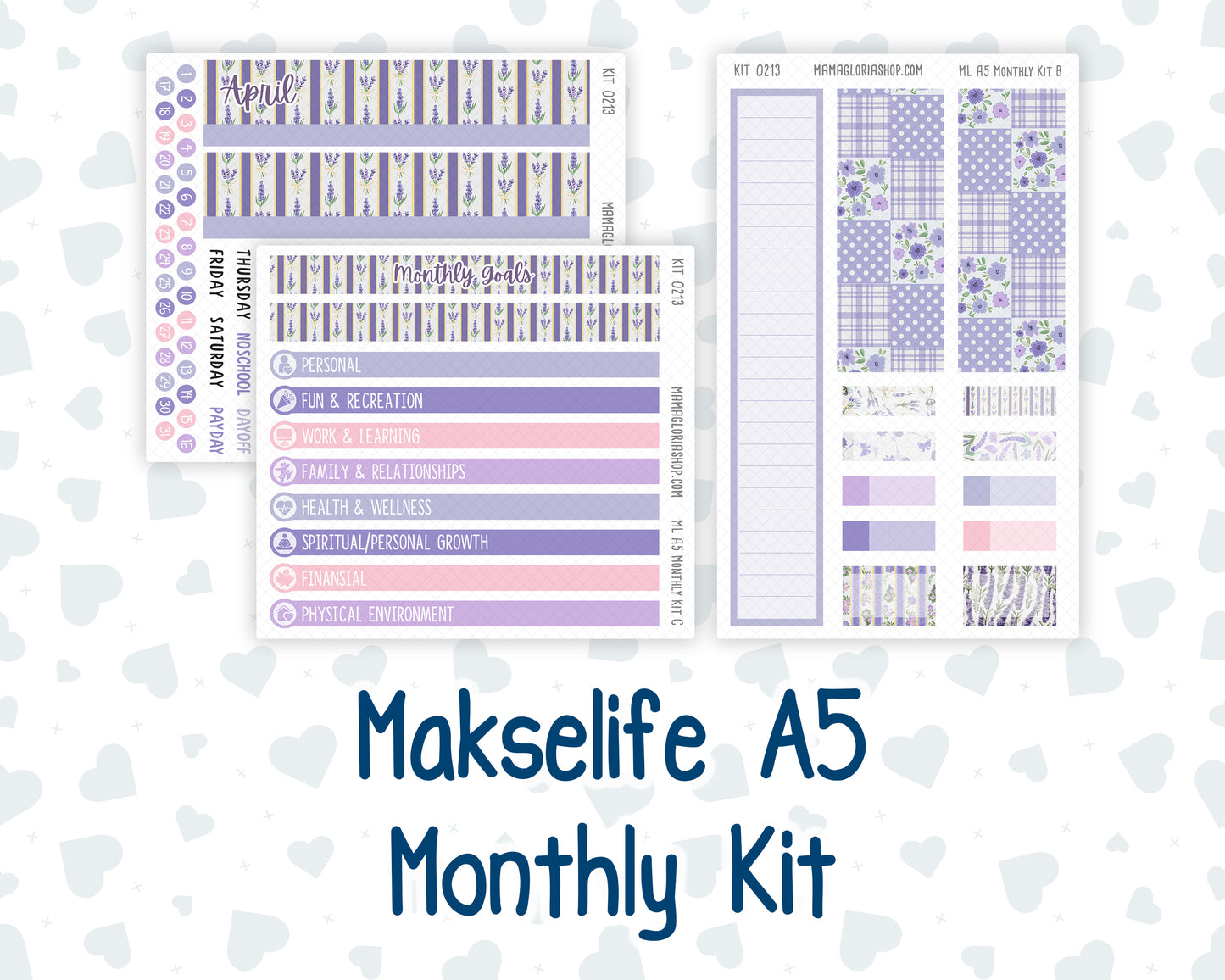 Kit 0213- A5 MakseLife Companion Notebook - Monthly - Provence- April