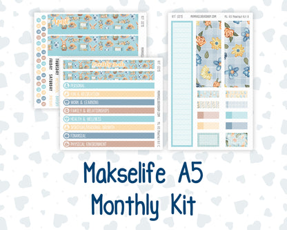 Kit 0215- A5 MakseLife Companion Notebook - Monthly - Easter Morning- April