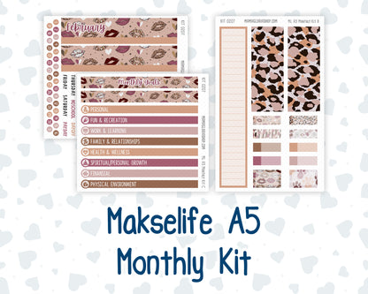 Kit 0207- A5 MakseLife Companion Notebook - Monthly - Wild Love - February