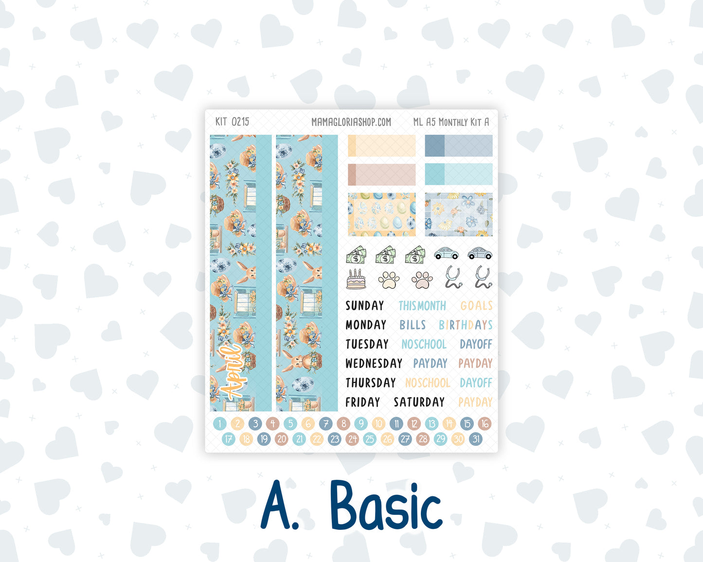 Kit 0215- A5 MakseLife Companion Notebook - Monthly - Easter Morning- April