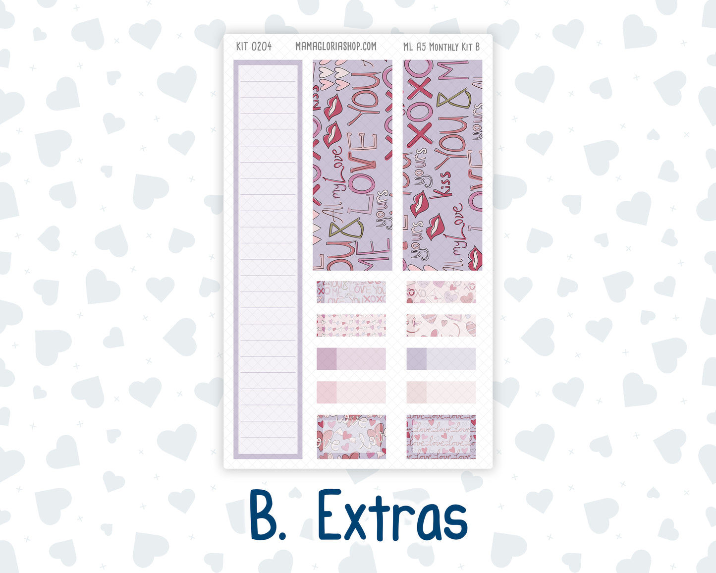 Kit 0204- A5 MakseLife Companion Notebook - Monthly - Valentines Garden - February