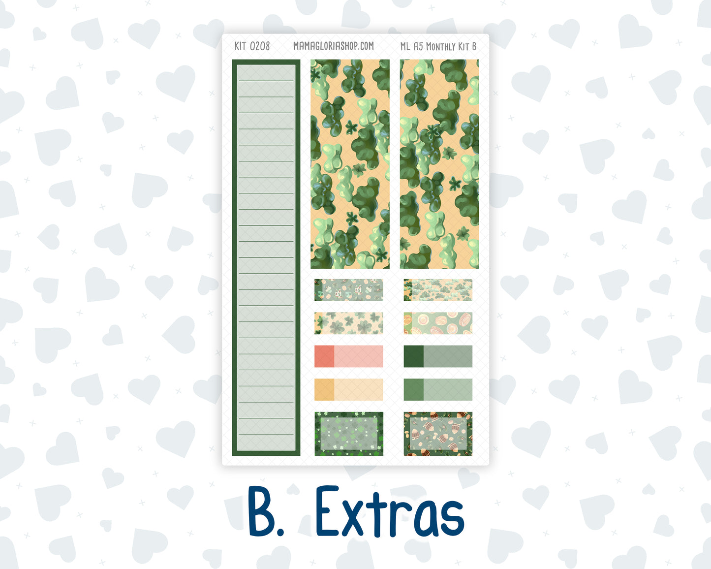 Kit 0208- A5 MakseLife Companion Notebook - Monthly - Shamrock Lane - March